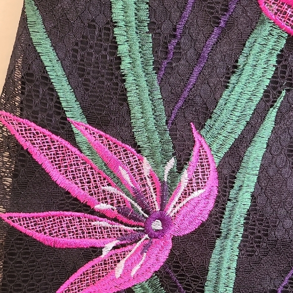 Guess Black and Pink Off-the-Shoulder Bodycon Mini Dress - Picture 4 of 9